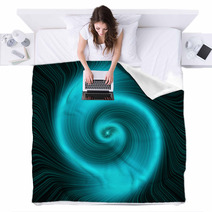 Swirling Star - Turquoise. Abstract Background. Blankets 63872751