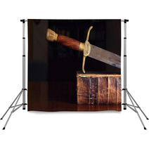 Sword On Old Bible Backdrops 65844058