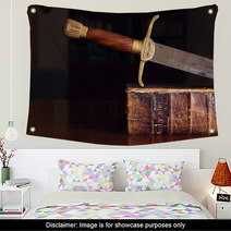 Sword On Old Bible Wall Art 65844058
