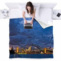 Sydney Harbour Twilight Blankets 42287451