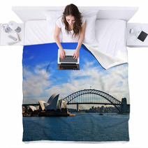 Sydney Opera House And Harbour Bridge Blankets 3762925