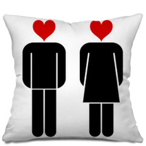 Symbol Frau Mann Herz-kopf I Pillows 39578841