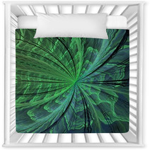 Symmetrical Green Fractal Flower, Digital Artwork Nursery Decor 65873815