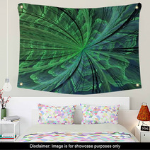 Symmetrical Green Fractal Flower, Digital Artwork Wall Art 65873815