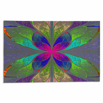 Symmetrical Multicolor Fractal Flower In Stained Glass Style. Co Rugs 64352128