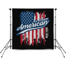 T Shirt Graphic Design With American Flag And Grunge Texture New York Typography Shirt Design Modern Poster And T Shirt Graphic Design Backdrops 195551443