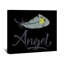 T Shirt Printing Logo Template Angel Wall Art 125367338