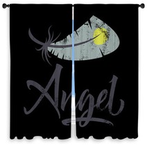 T Shirt Printing Logo Template Angel Window Curtains 125367338
