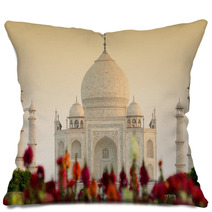 Taj Mahal In Sunset Light Agra Uttar Pradesh India Pillows 67303201