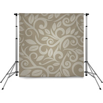 Tan Beige Or Cream Floral Seamless Background Backdrops 61790803