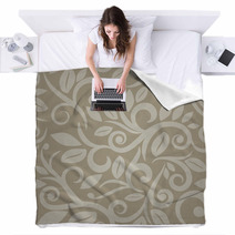 Tan Beige Or Cream Floral Seamless Background Blankets 61790803