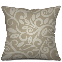 Tan Beige Or Cream Floral Seamless Background Pillows 61790803