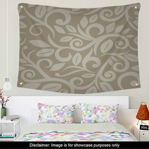 Tan Beige Or Cream Floral Seamless Background Wall Art 61790803