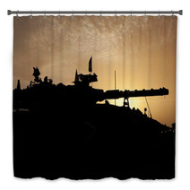 Tank Silhouette At Sunset Bath Decor 96337733