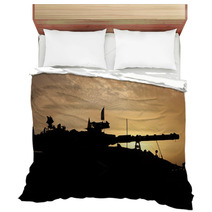 Tank Silhouette At Sunset Bedding 96337733
