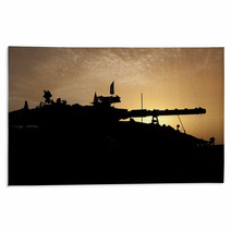 Tank Silhouette At Sunset Rugs 96337733