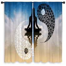 Tao Symbol Window Curtains 53408379