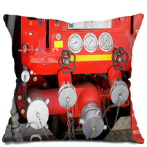 Taps And Valves Of Trucks Of Firefighters With Measuring Gauges Pillows 65584531