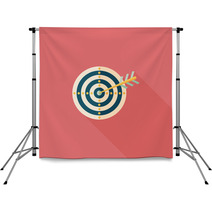 Target Flat Icon With Long Shadow eps10 Backdrops 70991547