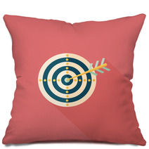 Target Flat Icon With Long Shadow eps10 Pillows 70991547