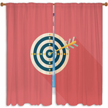 Target Flat Icon With Long Shadow eps10 Window Curtains 70991547