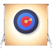 Target With Arrow Hitting In Center Backdrops 68596806