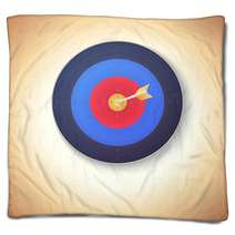 Target With Arrow Hitting In Center Blankets 68596806