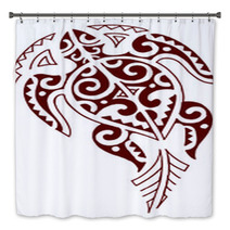 Tartaruga Maori Tribale Rosso Bath Decor 68484077