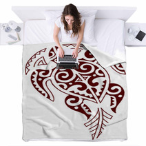 Tartaruga Maori Tribale Rosso Blankets 68484077