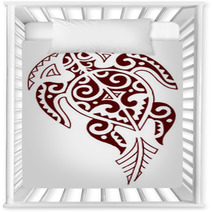 Tartaruga Maori Tribale Rosso Nursery Decor 68484077