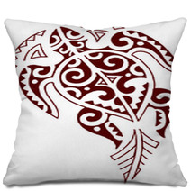 Tartaruga Maori Tribale Rosso Pillows 68484077