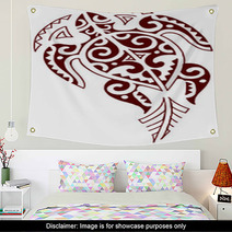 Tartaruga Maori Tribale Rosso Wall Art 68484077