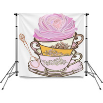 Tea Cup Background With Flower Backdrops 41277115