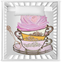 Tea Cup Background With Flower Nursery Decor 41277115