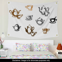 Tea Cups And Teapots Wall Art 40899276