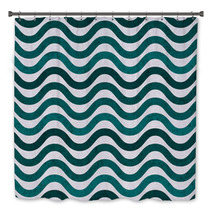 Teal And Gray Wavy  Textured Fabric Background Bath Decor 58181852