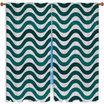 Teal And Gray Wavy  Textured Fabric Background Window Curtains 58181852