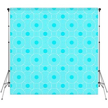 Teal And White Circles Tiles Pattern Repeat Background Backdrops 67238038