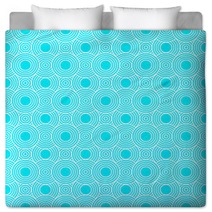 Teal And White Circles Tiles Pattern Repeat Background Bedding 67238038