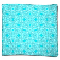 Teal And White Circles Tiles Pattern Repeat Background Blankets 67238038