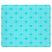Teal And White Circles Tiles Pattern Repeat Background Rugs 67238038