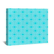 Teal And White Circles Tiles Pattern Repeat Background Wall Art 67238038