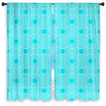 Teal And White Circles Tiles Pattern Repeat Background Window Curtains 67238038