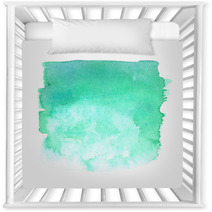 Teal Green Gradient Rectangle Painted In Watercolor On White Isolated Background Nursery Decor 118979598