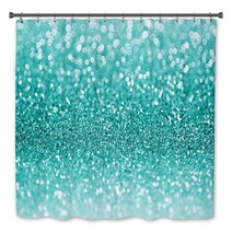 Teal Or Turquoise Green Glitter Christmas Background Bath Decor 93235219