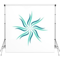 Teal Petal Ornamental Flower Backdrops 116592906