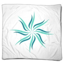 Teal Petal Ornamental Flower Blankets 116592906