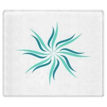 Teal Petal Ornamental Flower Rugs 116592906