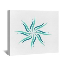 Teal Petal Ornamental Flower Wall Art 116592906