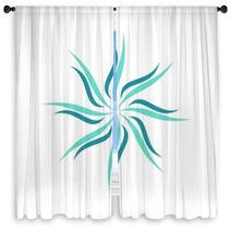 Teal Petal Ornamental Flower Window Curtains 116592906